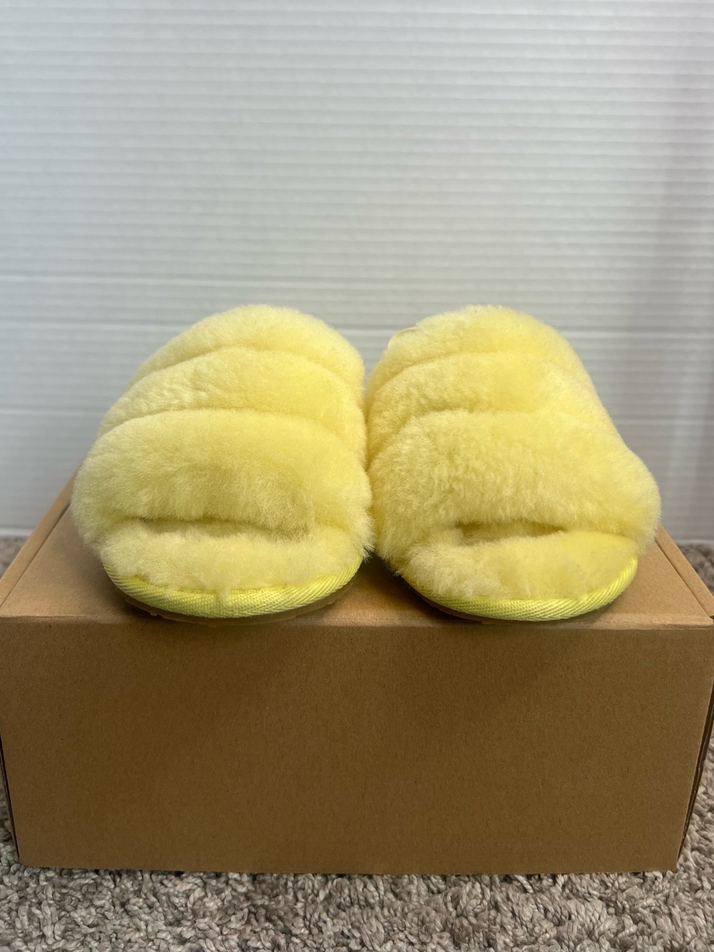 UGG Kids Yellow Fluff Slides